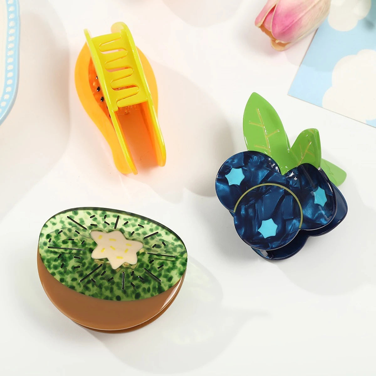 Glossy Fruit Acrylic Hair Claw Clip