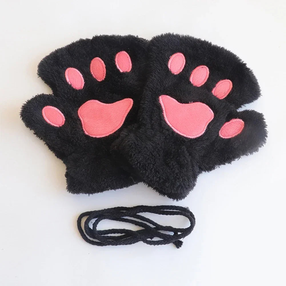 Plush Cat Paw Gloves