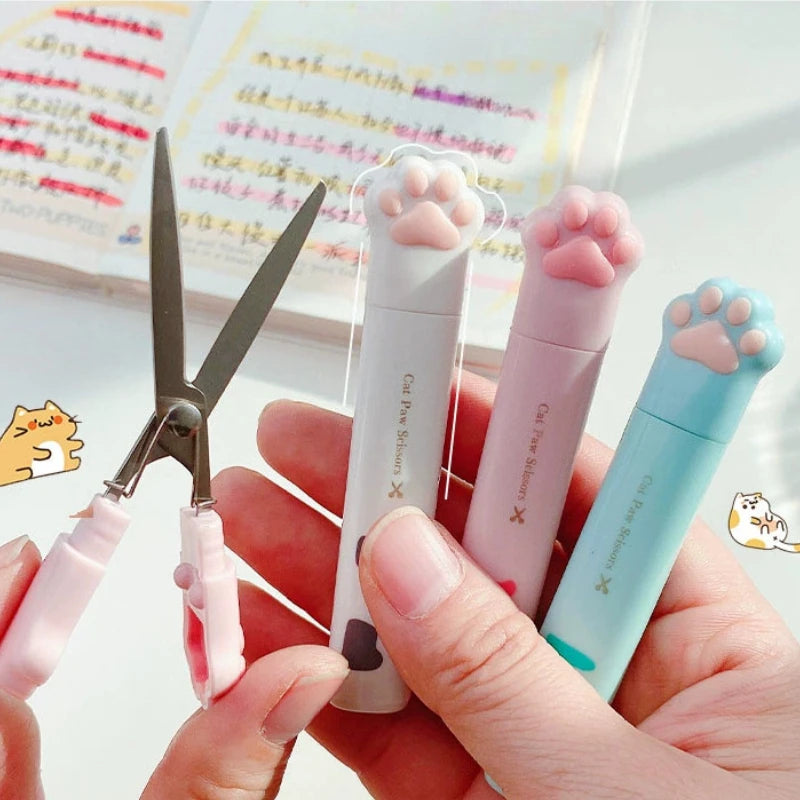 Kawaii Cat Claw Scissors Portable Cute Small Scissor Student Office Multi-functional Scissors Tiny Scissor Stationery - Ice Cream Cake
