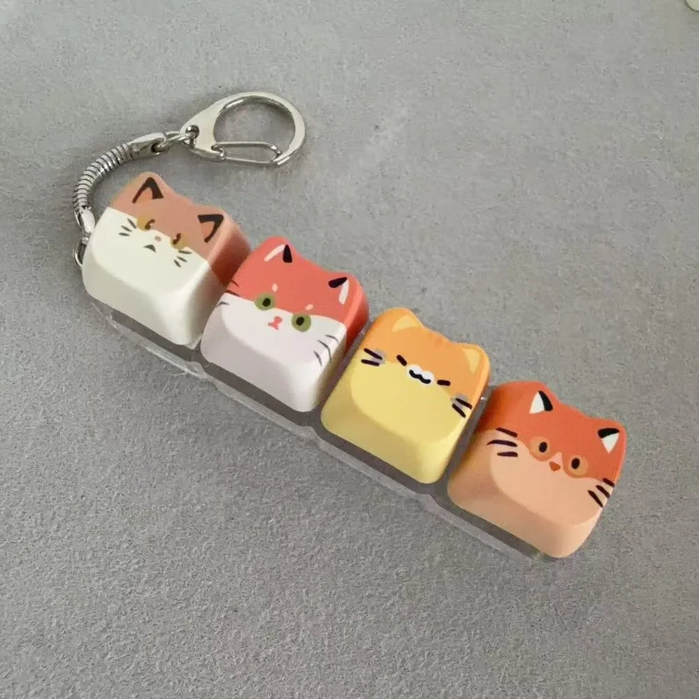 Kitty Cat Clicking Keyboard Key Fidget Keyring