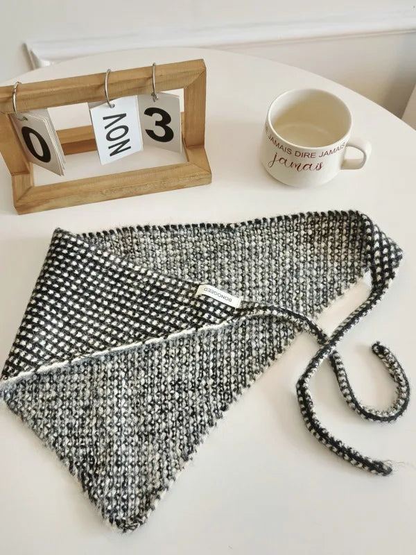Waffle Knit Bonnet Scarf