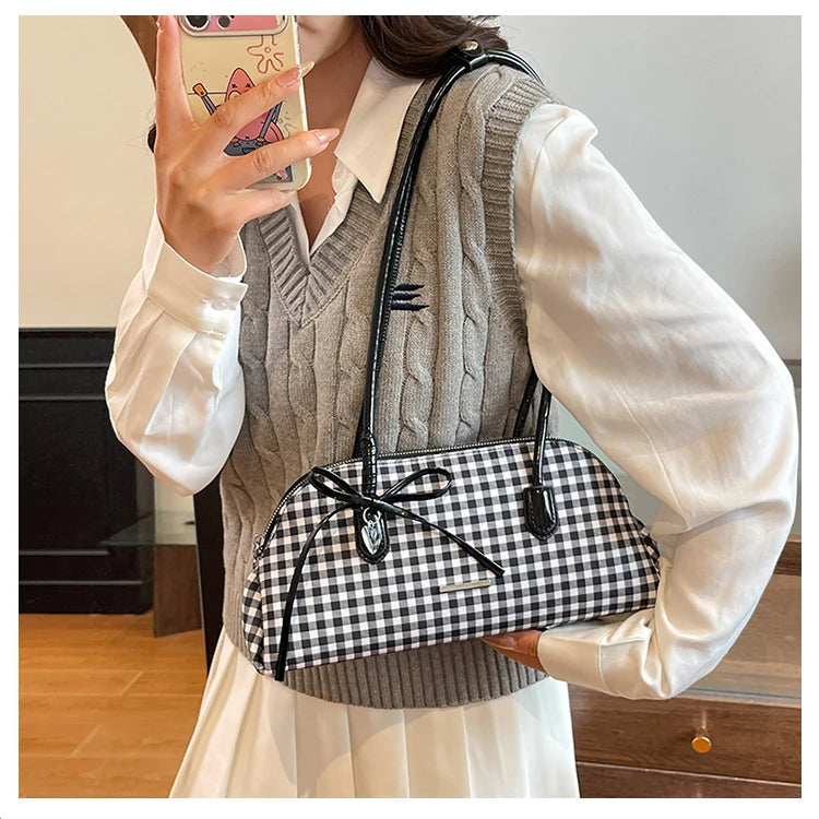 Retro American Style Crossbody Bag Women's Handbag Fashionable Handheld Bag Casual Single Shoulder Bag Simple Style Handbag - Ice Cream Cake