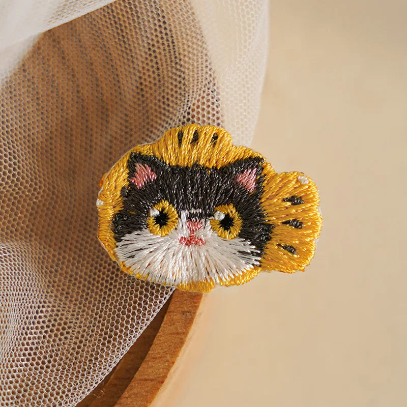 Kitty Cat Embroidered Iron on Patch (15 Designs) - Ice Cream Cake