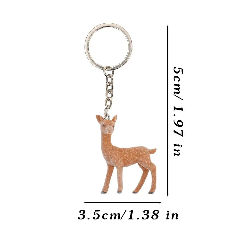 Flocked Deer Coquette Clip-On Charm Keychain