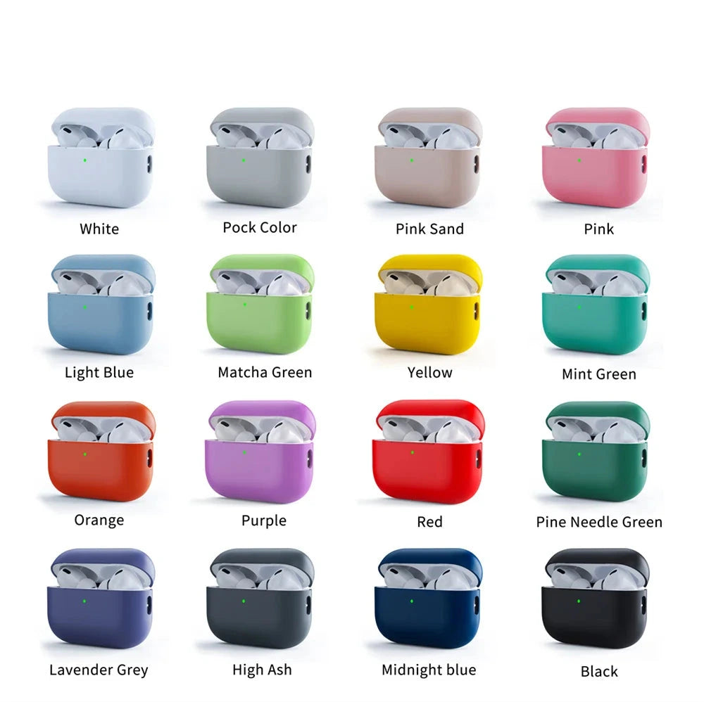 Various colored cases for Apple AirPods Pro 2 on a white background