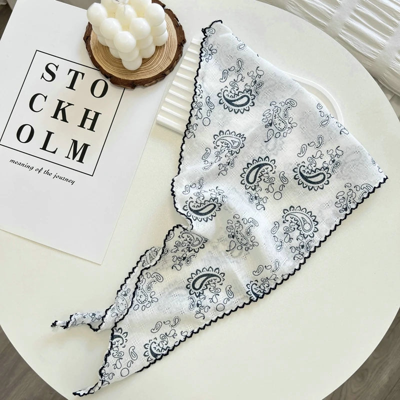 Floral Print Cottagecore Scarf - Ice Cream Cake