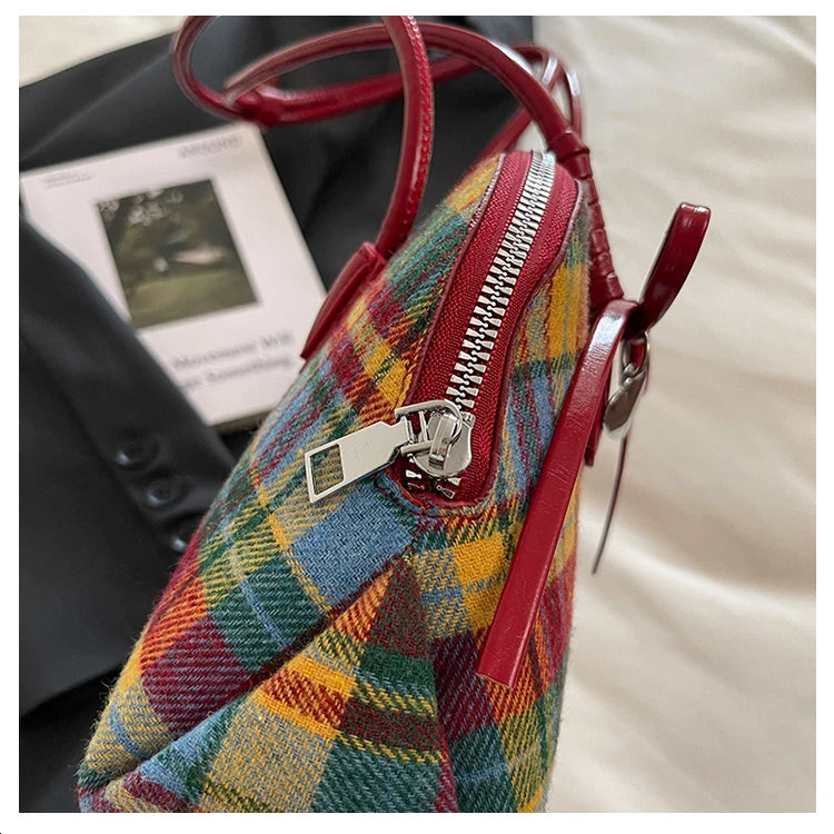 Retro American Style Crossbody Bag Women's Handbag Fashionable Handheld Bag Casual Single Shoulder Bag Simple Style Handbag - Ice Cream Cake