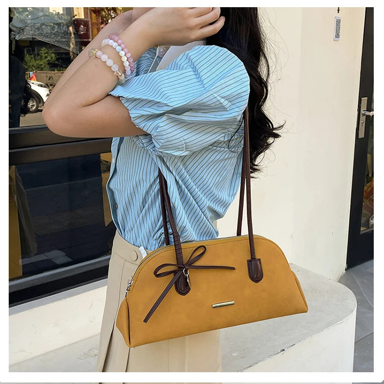Retro American Style Crossbody Bag Women's Handbag Fashionable Handheld Bag Casual Single Shoulder Bag Simple Style Handbag - Ice Cream Cake