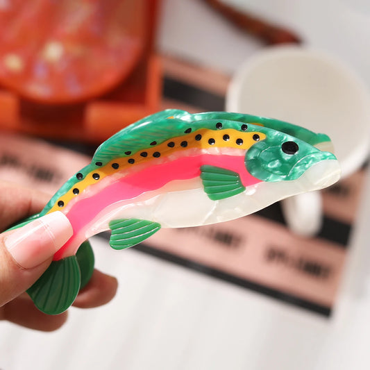 Glossy Acrylic Bass Fish Hair Claw Clip