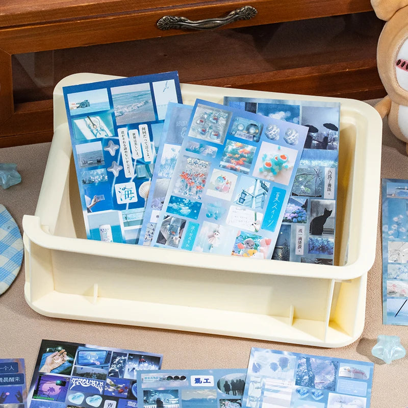 20sheets Kawaii Ins Japanese Korean Aesthetic Stationery Stickers Creative Collage Junk Journal Planner Handbook DIY Scrapbook - Ice Cream Cake