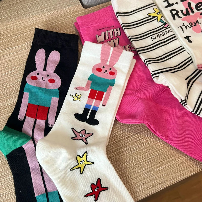 Bunny Time Crew Socks - Ice Cream Cake