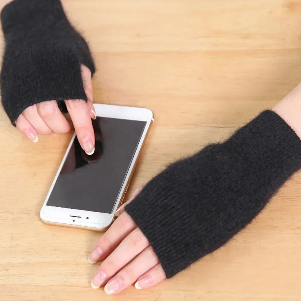 Fuzzy Fingerless Gloves