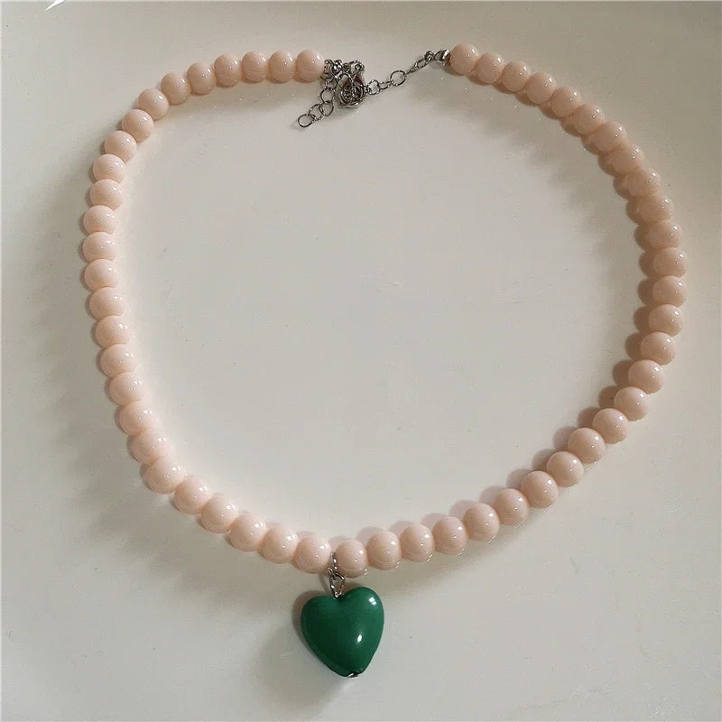 Beaded heart necklace