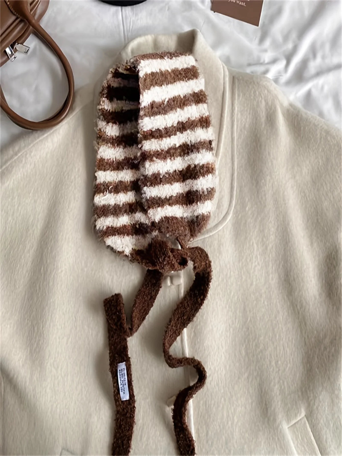 Fuzzy Stripe Bonnet