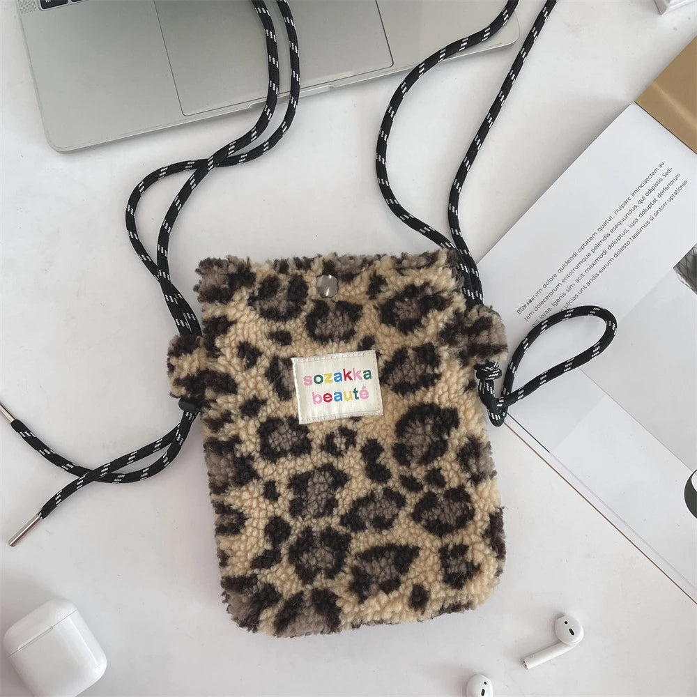 Teddy Fur Plush Pattern Shoulder Bag