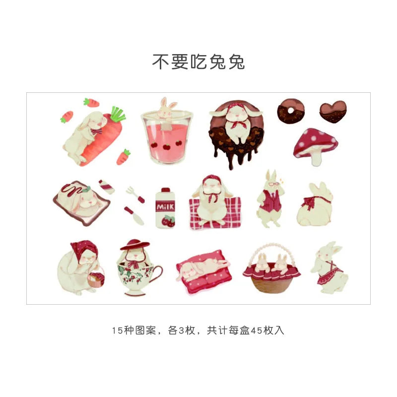 Kawaii Animal Sticker Packs (45 Stickers)