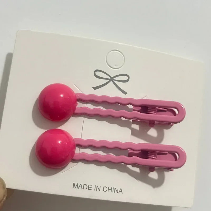 2Pcs/Set Simple Hair Clips For Girls Cute Hair Barrettes Baby Hairpins Kids Headwear Clips For Hair Bobby Pins Hair Accessories - Ice Cream Cake