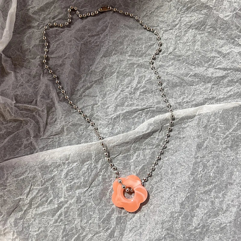 y2k Flower Pendant Necklace