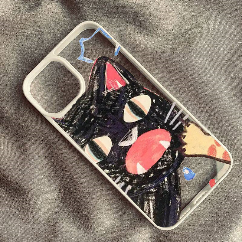 Angry Cat Doodle iPhone Case