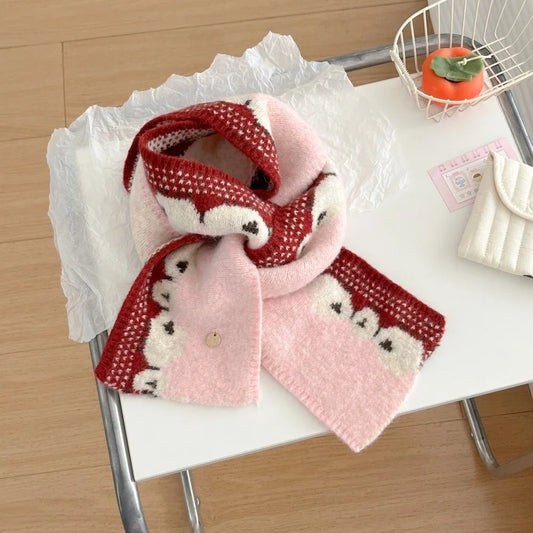 Cozy Sheep Friends Knitted Scarf
