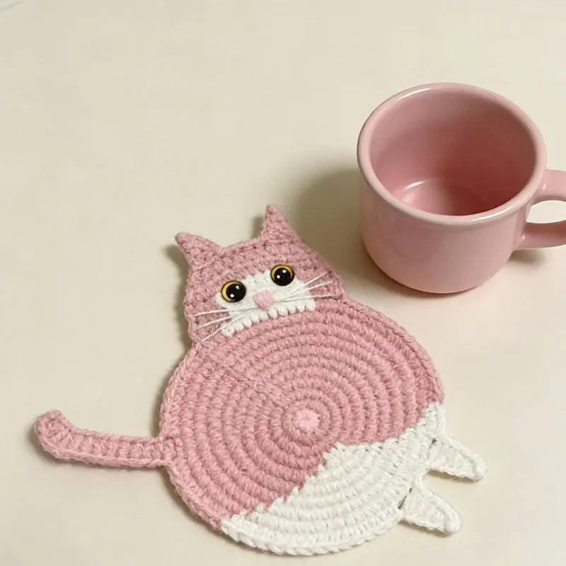 Crochet Cat Coaster (6 Designs) - Ice Cream Cake