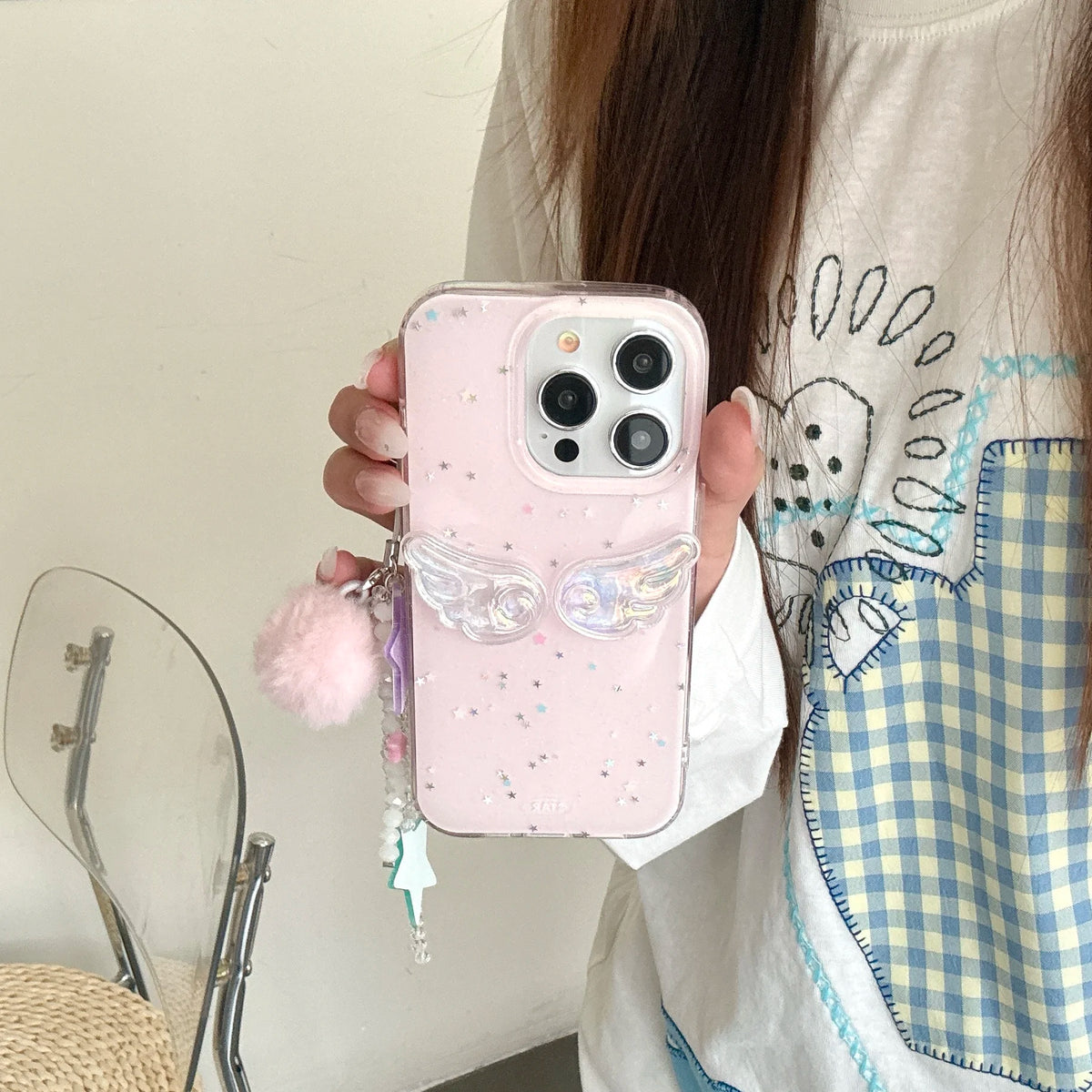 y2K Sparkling Angel Wings iPhone Case