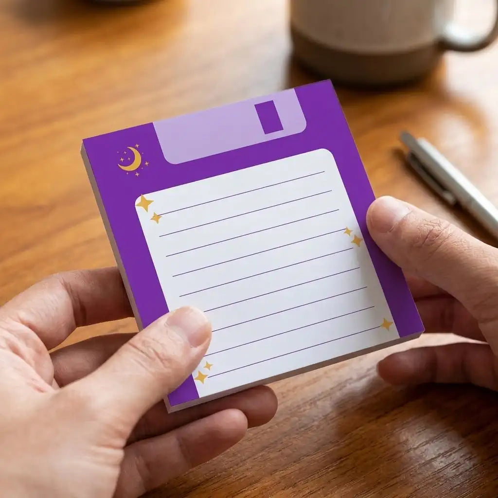 Star and Moon Floppy Disk Memo Notes