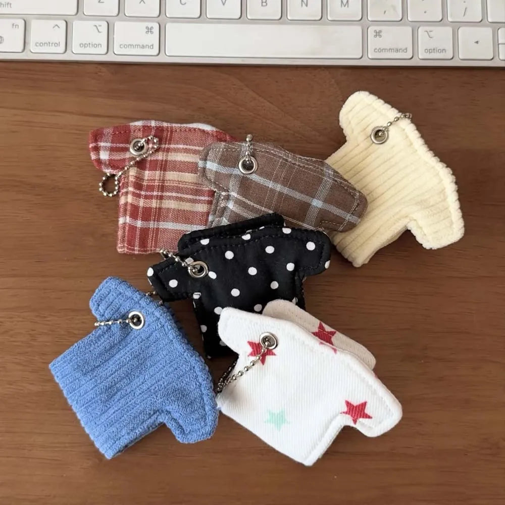 Mini T-Shirt Shaped Cable Tidy Clip-On Keychain Charm