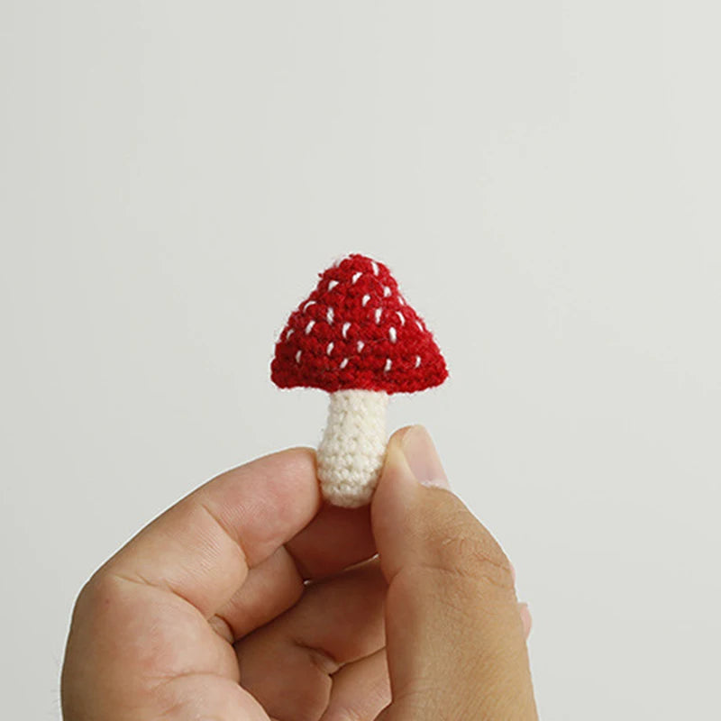 Knitted Cottagecore Mushroom Brooch