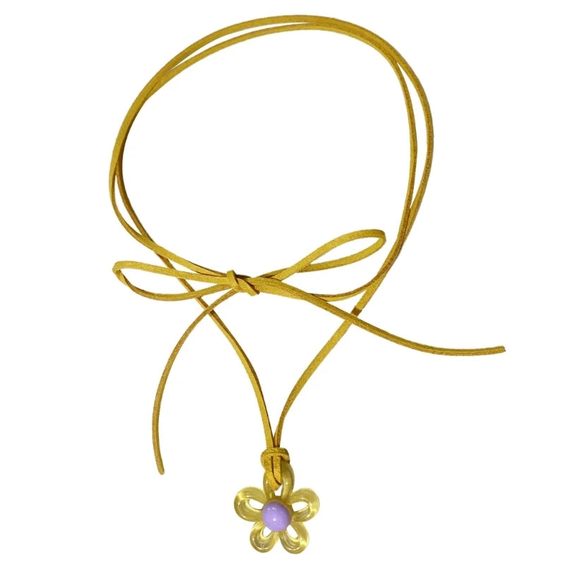 y2K Glossy Daisy Rope Necklace
