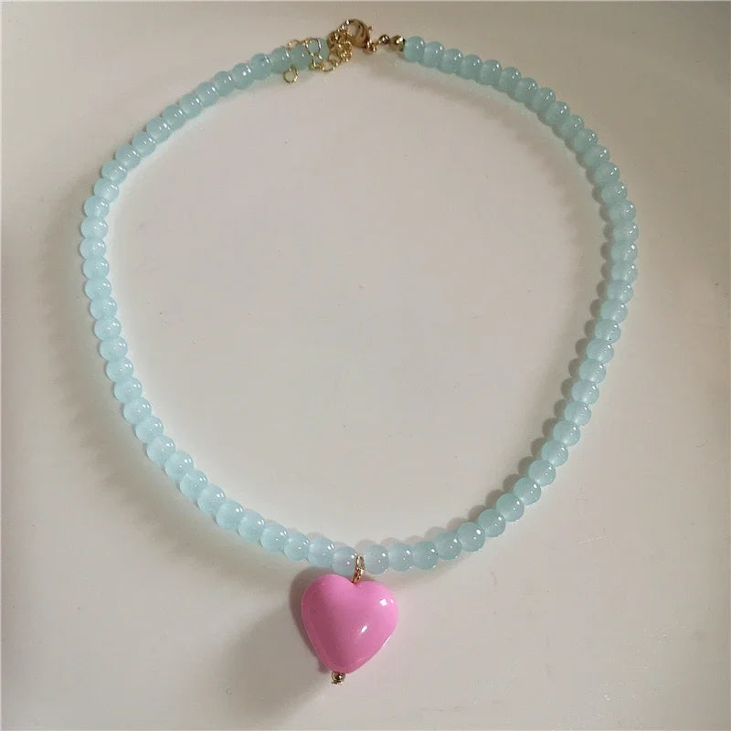 Beaded heart necklace