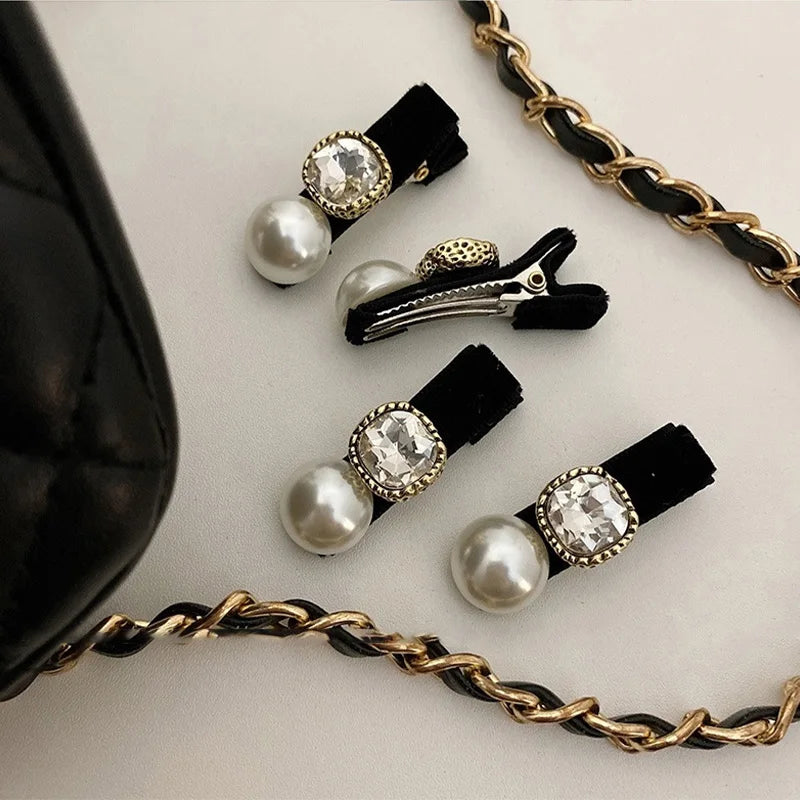 Faux Pearl and Crystal Hair Clip Set