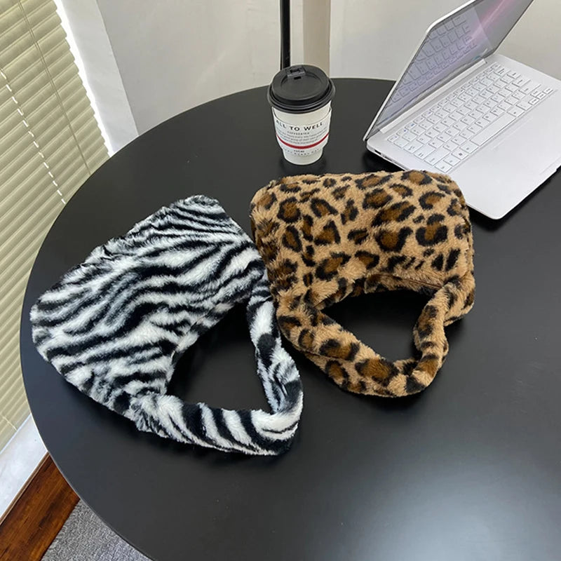 Faux Fur Animal Pattern Purse