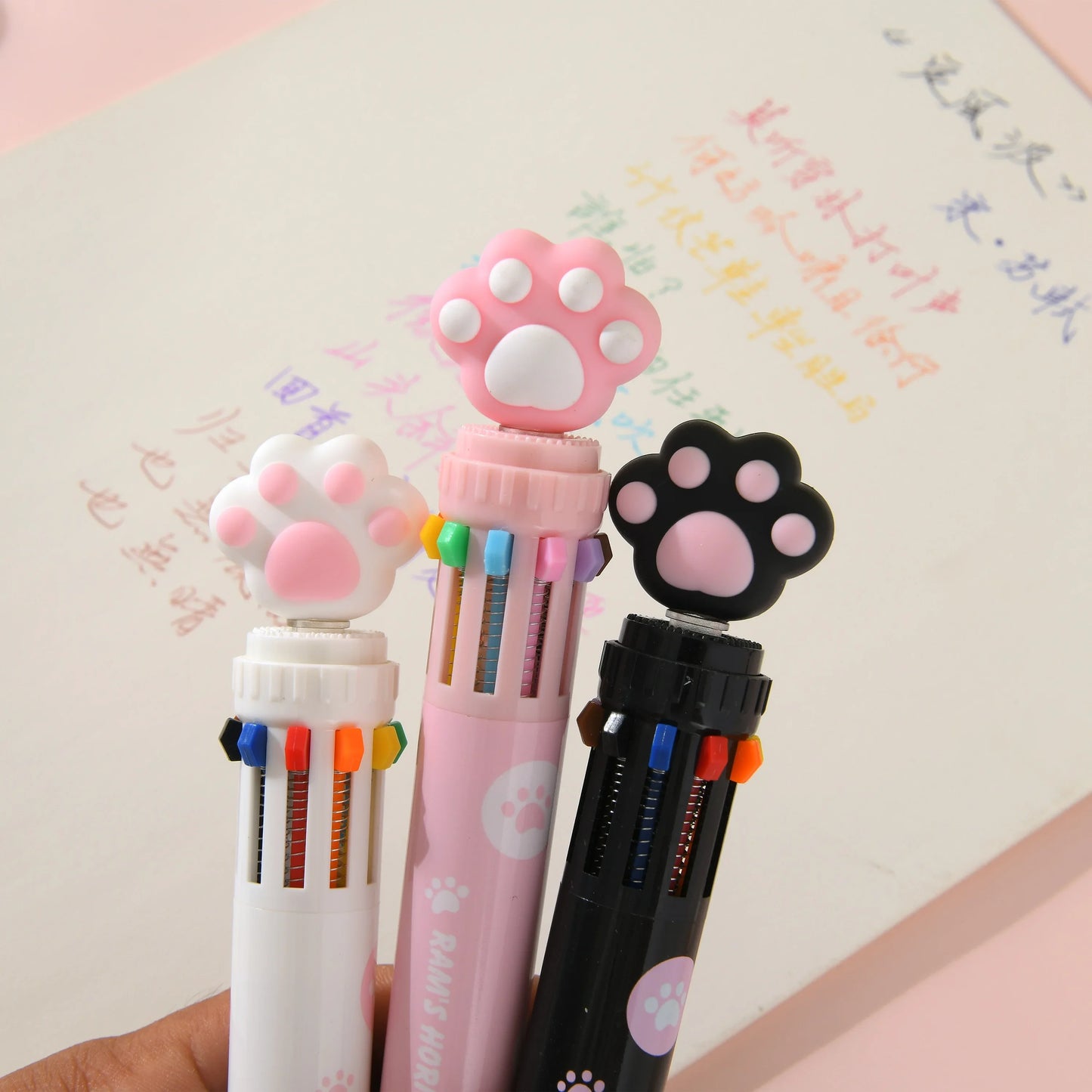 Cat Paw 10 Colours Ballpoint Pen - Ice Cream Cake