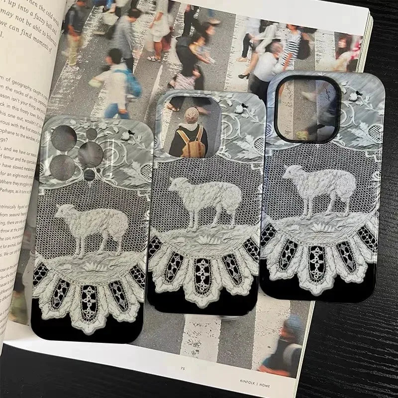Sheep Lace Doily iPhone Case