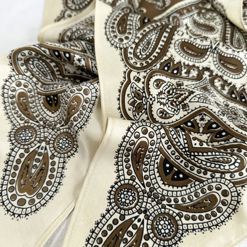 Korean-Style Multi-Functional Triangular Binder Silk Scarf High-Grade Bandage Dress Fart Curtain Tie Stoles Shawls Small Scarf - Ice Cream Cake