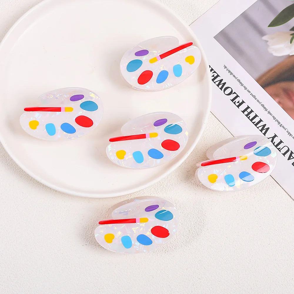 Paint Palette Hair Claw Clip