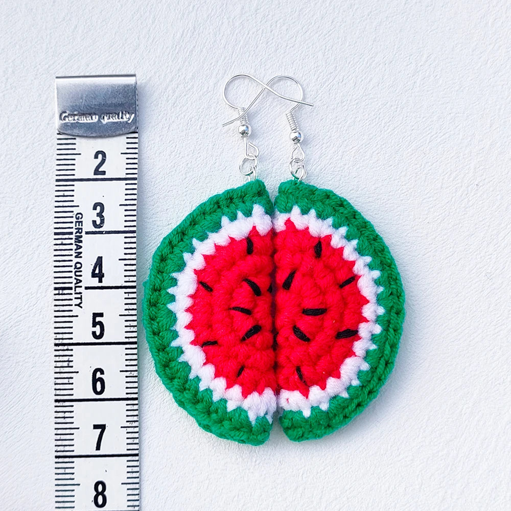 Crochet Fruit Earrings (8 Designs) - Ice Cream Cake