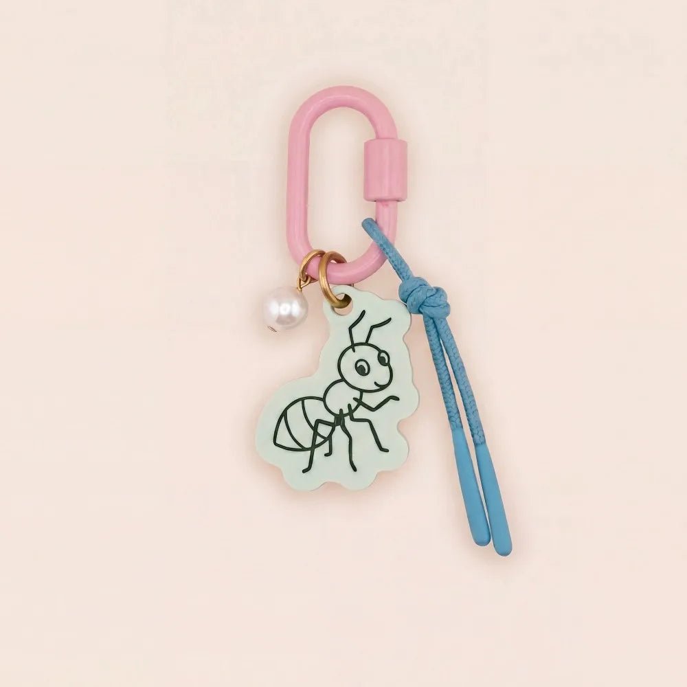Printed Dog Rope Woven Acrylic Keychain Cat Rabbit Animals Series Pendant Cartoon Design Deer Bag Chain Charms DIY Accessories - Ice Cream Cake