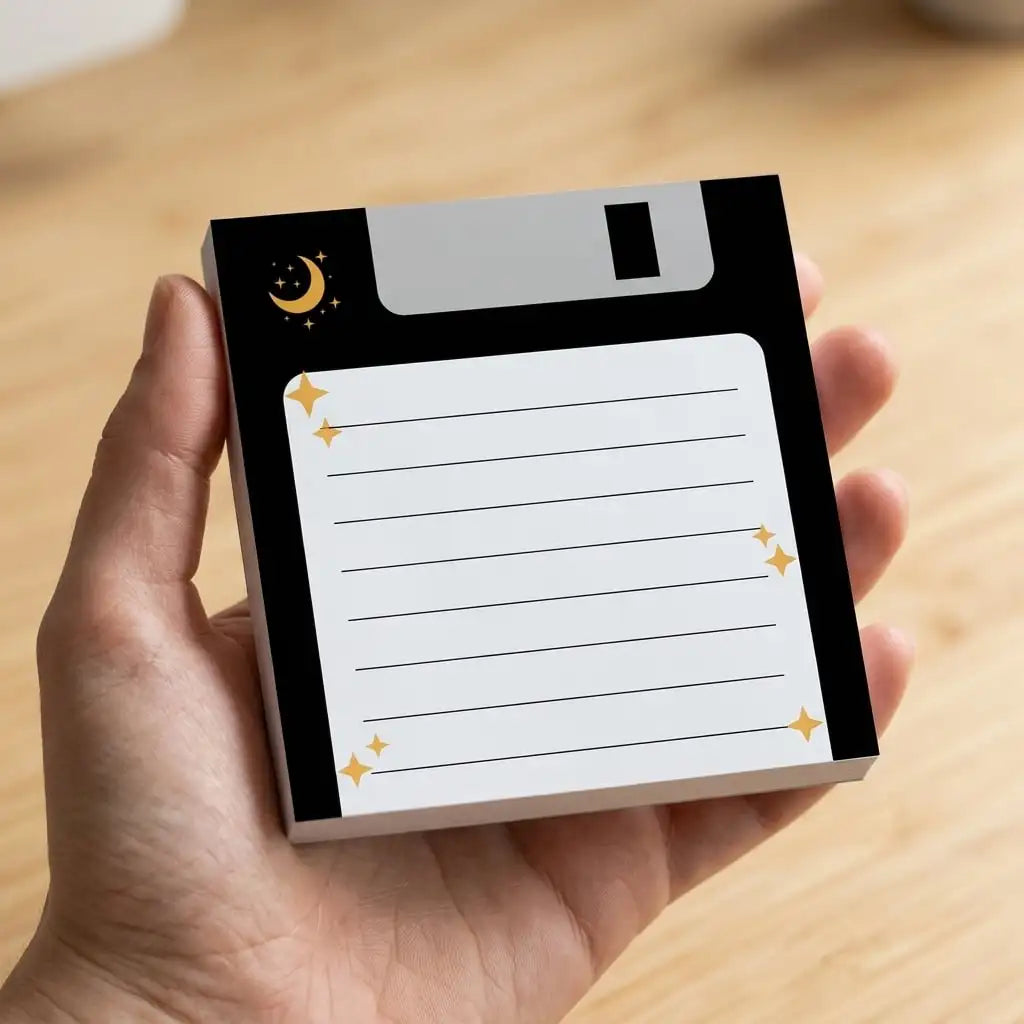 Star and Moon Floppy Disk Memo Notes