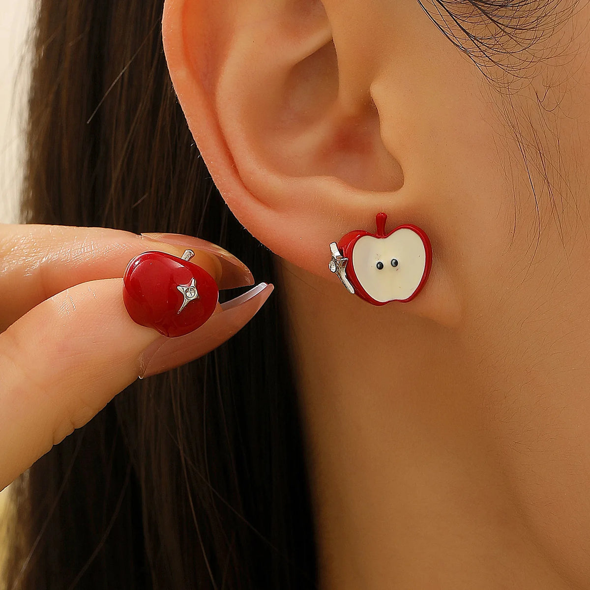 Apple Necklace and Earrings