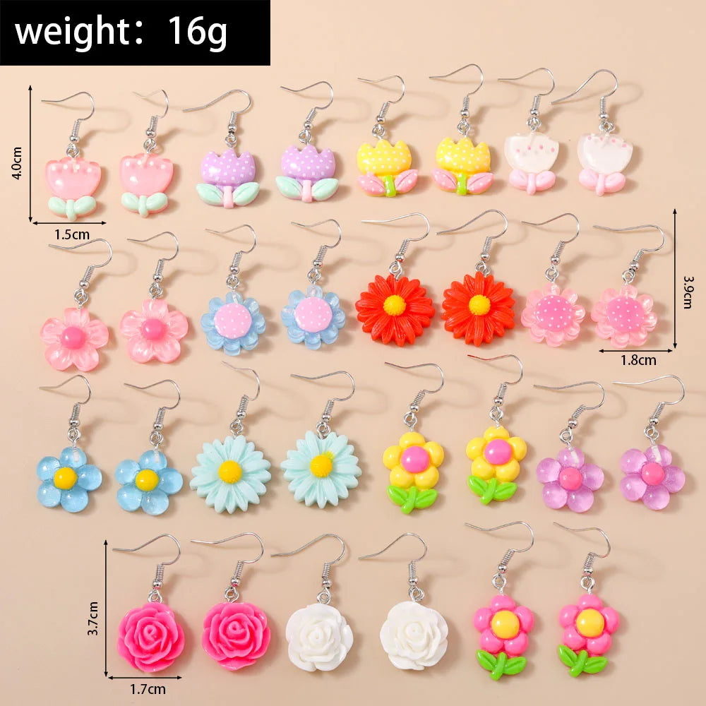 5 Pairs Cartoon Ice Cream Cookie Chocolate Donut Earrings for Women Girls 3D Food Dangle Earrings Kids Jewelry Gifts - Ice Cream Cake