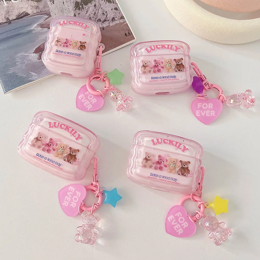Luckily Teddy Bear AirPods Charger Case Cover
