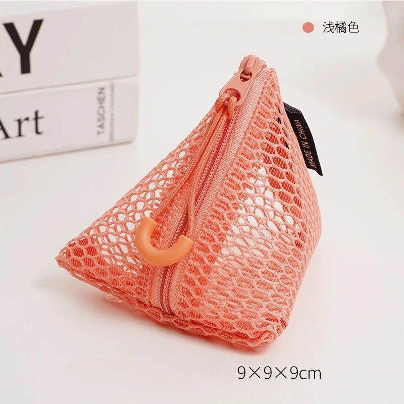 Pyramid Mesh Mini Zipper Pouch