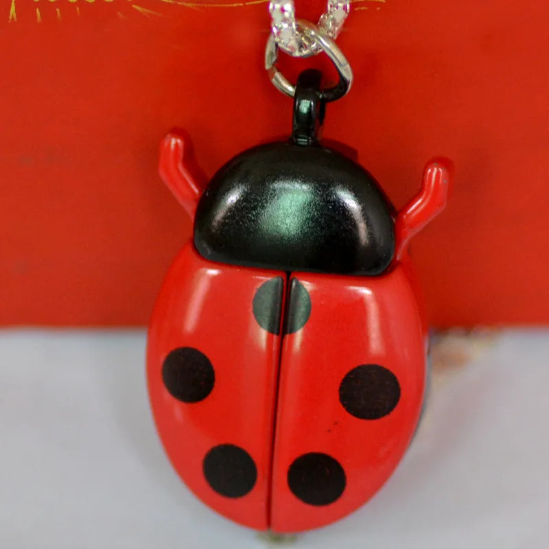 Ladybug Necklace Watch