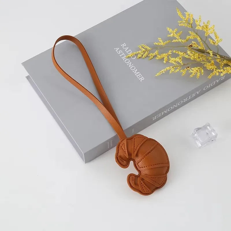 Croissant Bag Charm, Fashion Bread Charm for Handbags Purse Bag Accessories Car Charms PU Key Charms - Ice Cream Cake