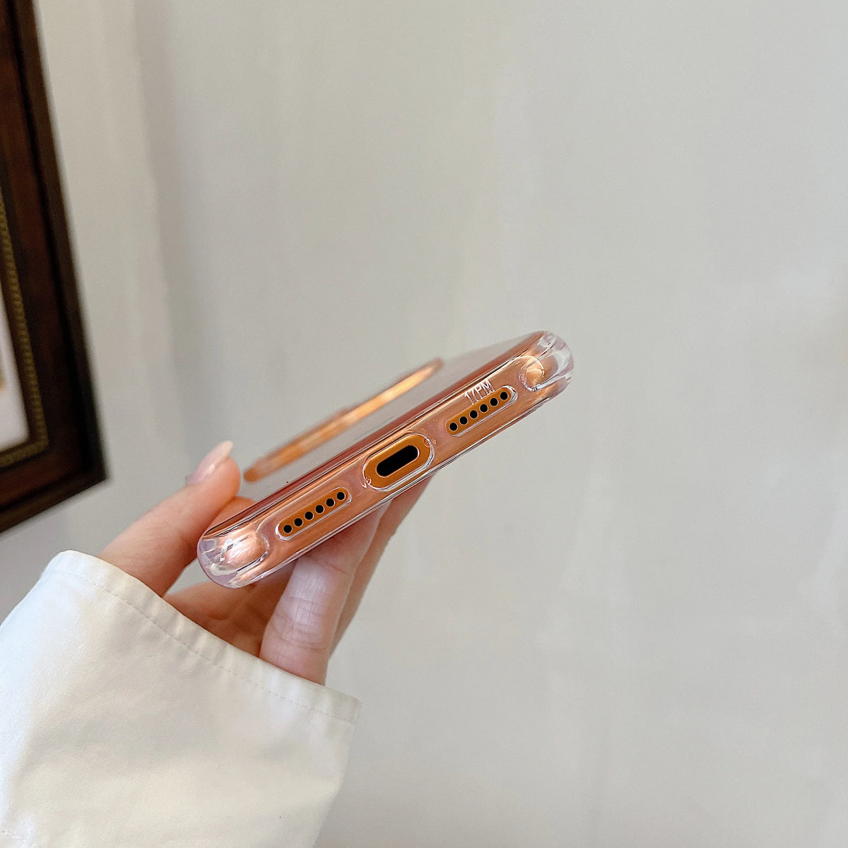 Textured Orange Leopard Pattern iPhone Case