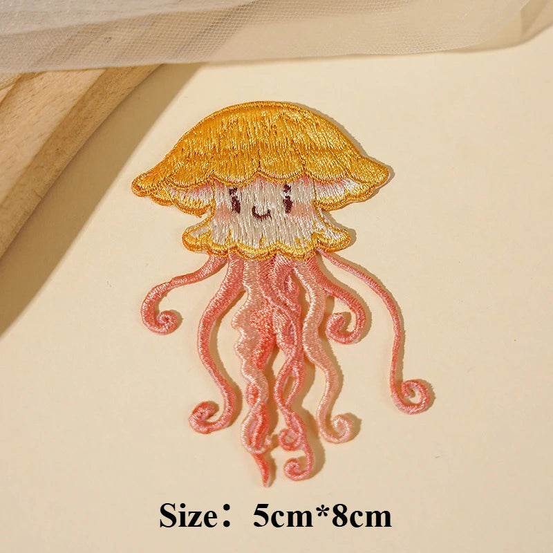 Sealife Embroidered Iron-On Patch