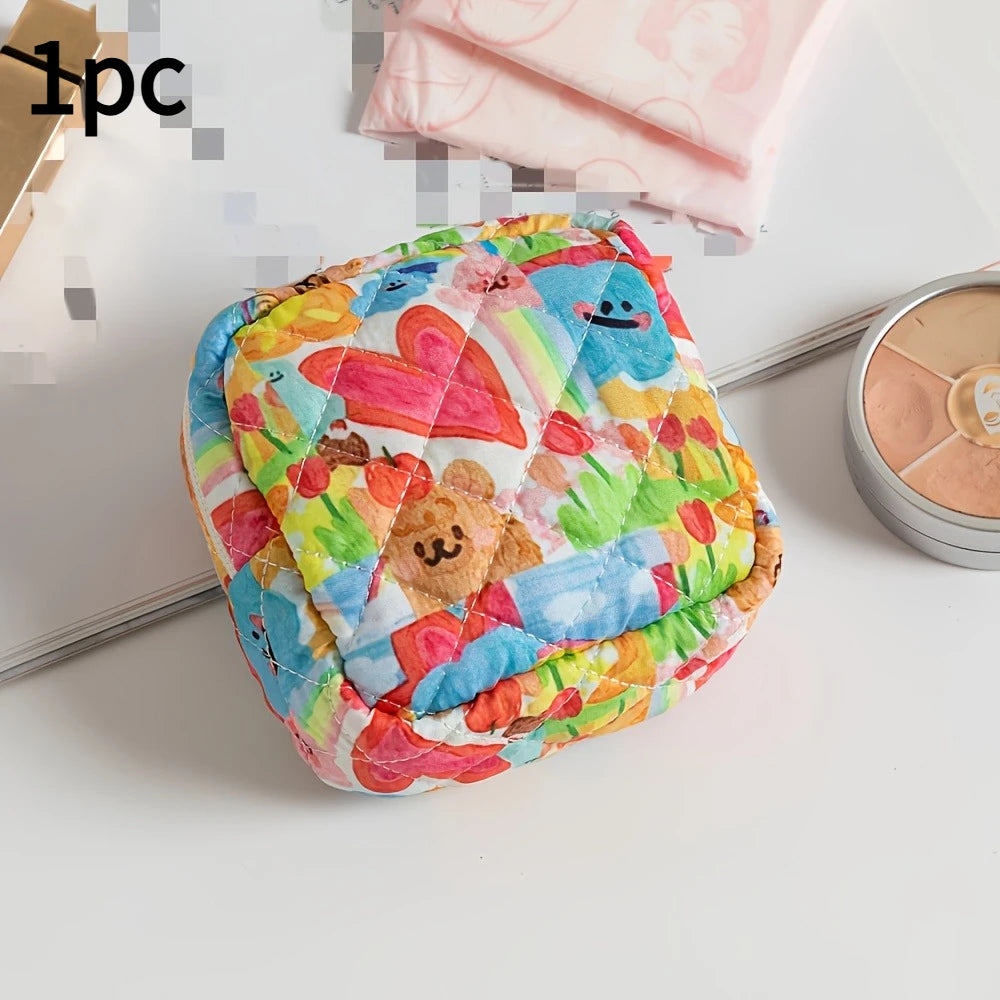 Colourful Quilted Pads Pouch (5 Designs) - Ice Cream Cake