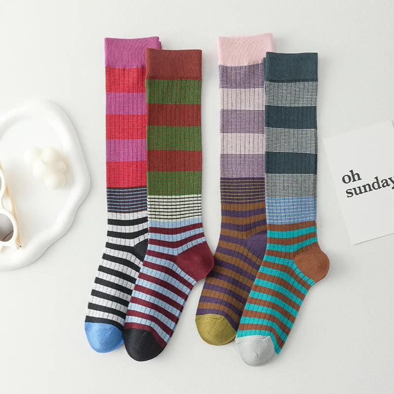 Mix Color Stripe Socks - Ice Cream Cake